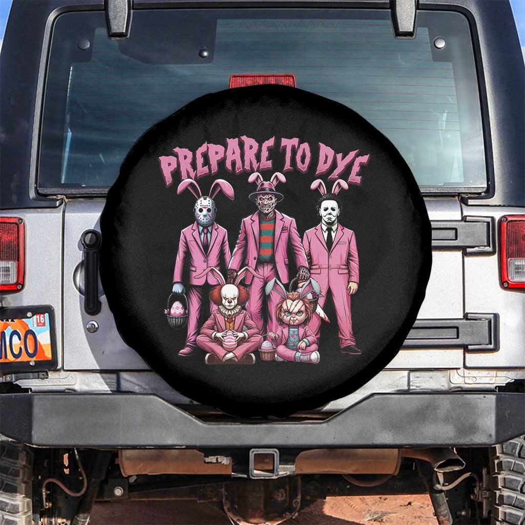 Prepare to Groovy Dye Funny Bunny Easter Spare Tire Cover Horror Dyeing Eggs