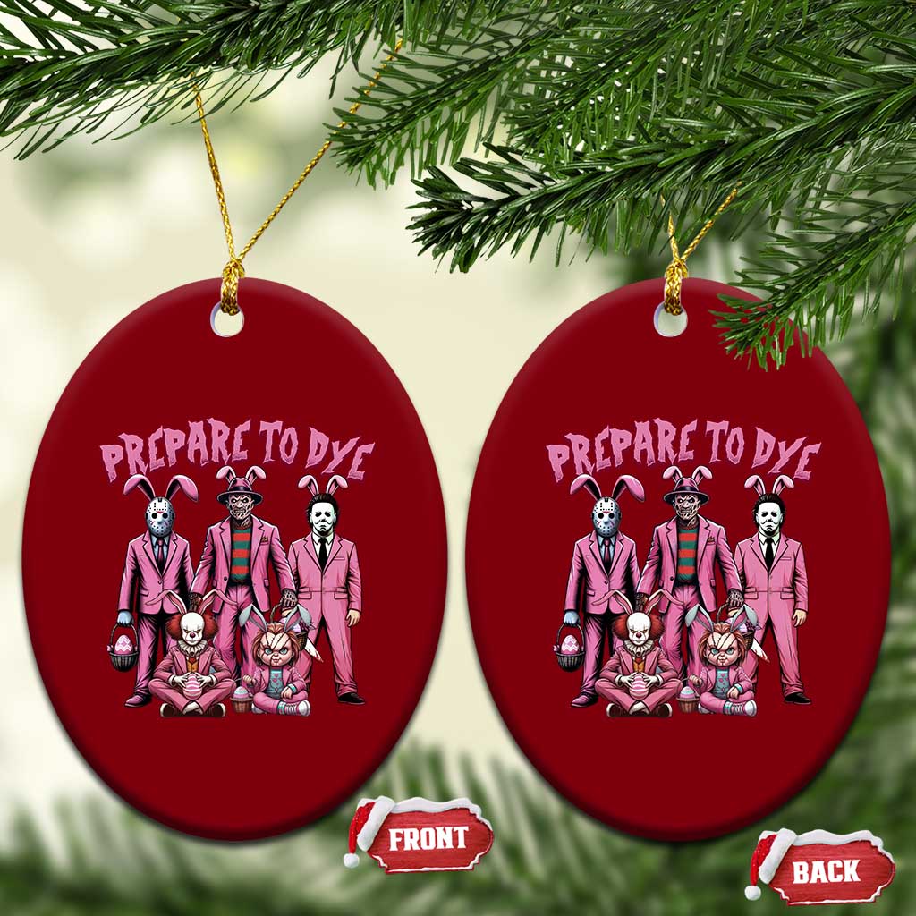 Prepare to Groovy Dye Funny Bunny Easter Ceramic Ornament Horror Dyeing Eggs - Wonder Print Shop