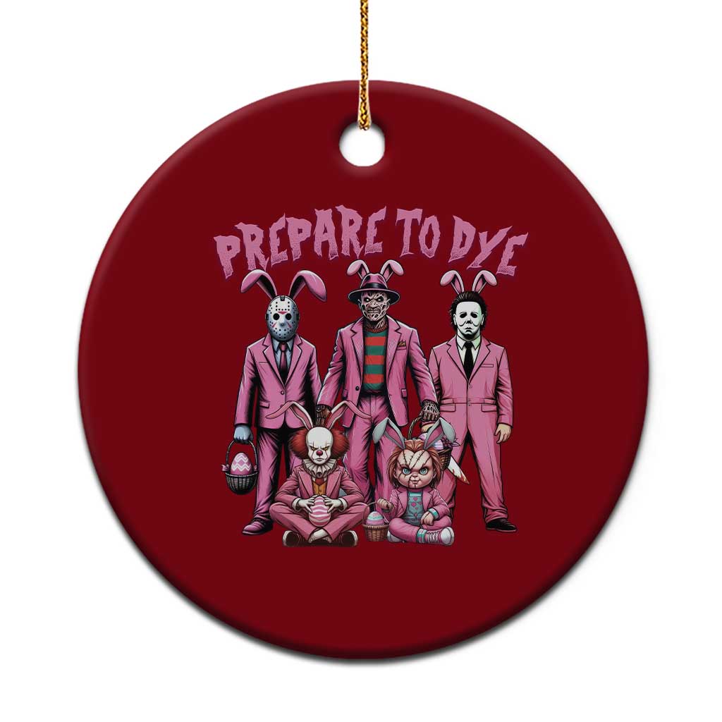 Prepare to Groovy Dye Funny Bunny Easter Ceramic Ornament Horror Dyeing Eggs - Wonder Print Shop