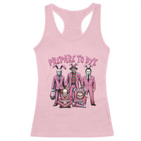 Prepare to Groovy Dye Funny Bunny Easter Racerback Tank Top Horror Dyeing Eggs