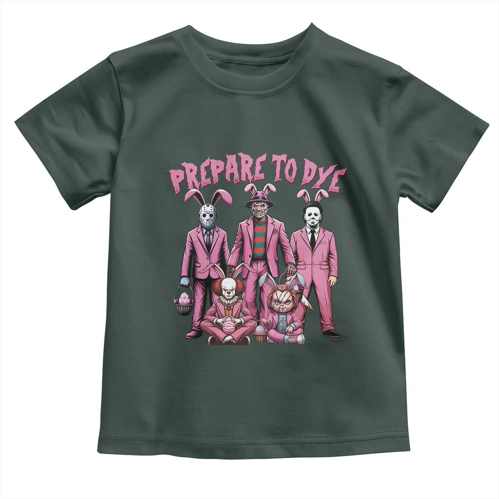 Prepare to Groovy Dye Funny Bunny Easter Toddler T Shirt Horror Dyeing Eggs