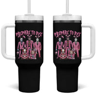 Prepare to Groovy Dye Funny Bunny Easter Tumbler With Handle Horror Dyeing Eggs