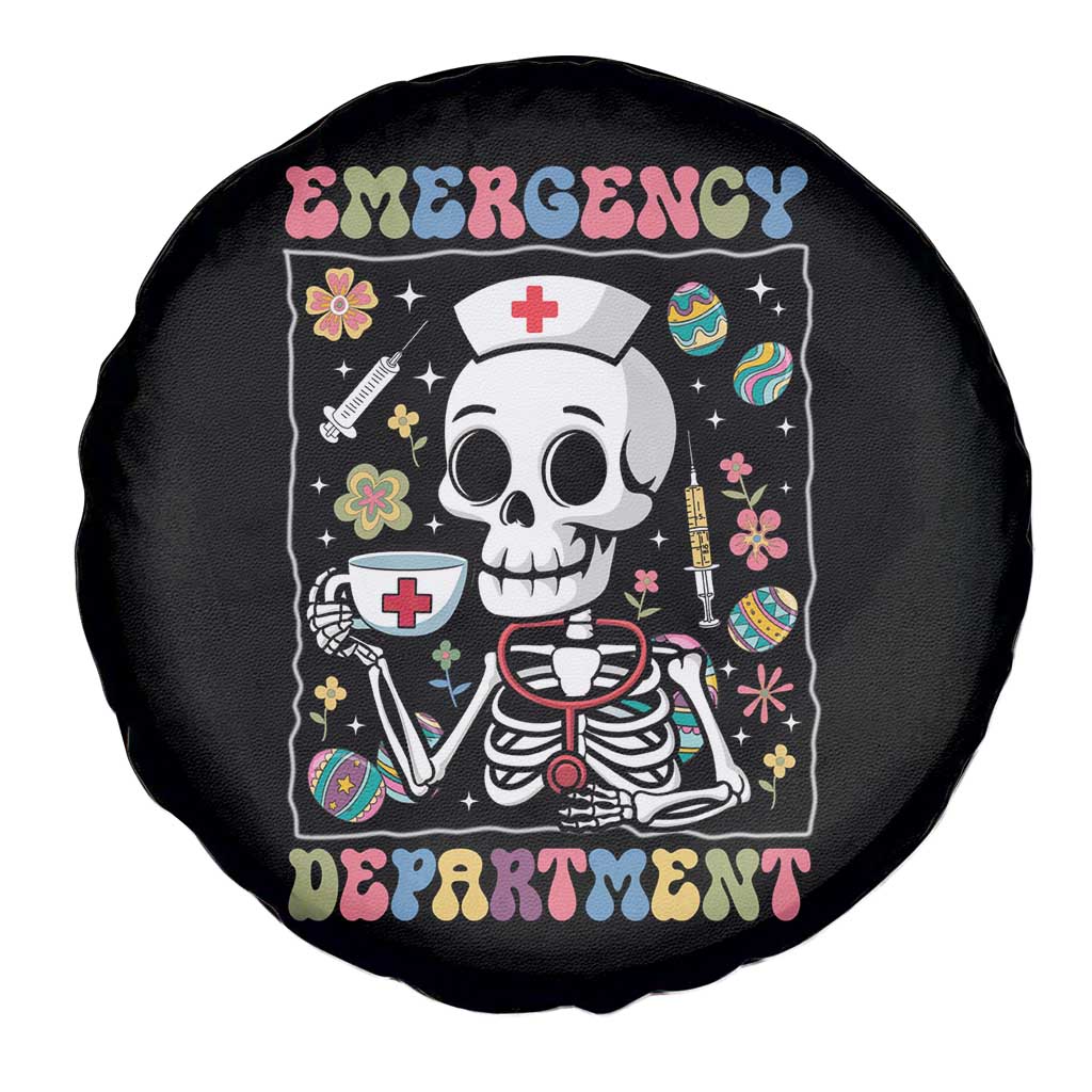 Emergency Department Skeleton Nurse Easter Spare Tire Cover ER Nursing Room
