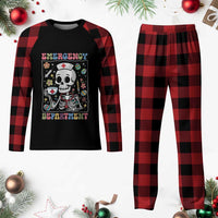 Emergency Department Skeleton Nurse Easter Plaid Pajama Set ER Nursing Room - Wonder Print Shop