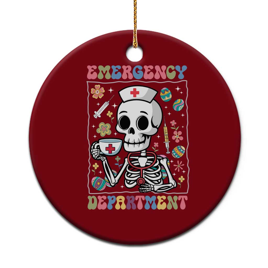 Emergency Department Skeleton Nurse Easter Ceramic Ornament ER Nursing Room - Wonder Print Shop