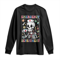 Emergency Department Skeleton Nurse Easter Long Sleeve Shirt ER Nursing Room