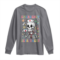 Emergency Department Skeleton Nurse Easter Long Sleeve Shirt ER Nursing Room