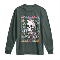 Emergency Department Skeleton Nurse Easter Long Sleeve Shirt ER Nursing Room