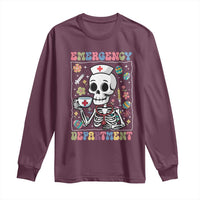 Emergency Department Skeleton Nurse Easter Long Sleeve Shirt ER Nursing Room