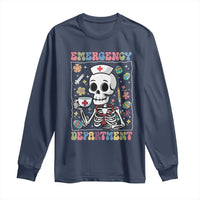Emergency Department Skeleton Nurse Easter Long Sleeve Shirt ER Nursing Room