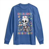 Emergency Department Skeleton Nurse Easter Long Sleeve Shirt ER Nursing Room