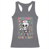 Emergency Department Skeleton Nurse Easter Racerback Tank Top ER Nursing Room