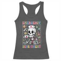Emergency Department Skeleton Nurse Easter Racerback Tank Top ER Nursing Room