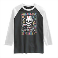 Emergency Department Skeleton Nurse Easter Raglan Shirt ER Nursing Room