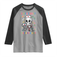 Emergency Department Skeleton Nurse Easter Raglan Shirt ER Nursing Room