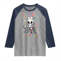 Emergency Department Skeleton Nurse Easter Raglan Shirt ER Nursing Room