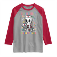 Emergency Department Skeleton Nurse Easter Raglan Shirt ER Nursing Room
