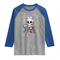 Emergency Department Skeleton Nurse Easter Raglan Shirt ER Nursing Room
