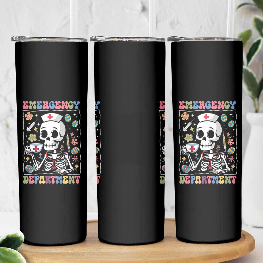 Emergency Department Skeleton Nurse Easter Skinny Tumbler ER Nursing Room
