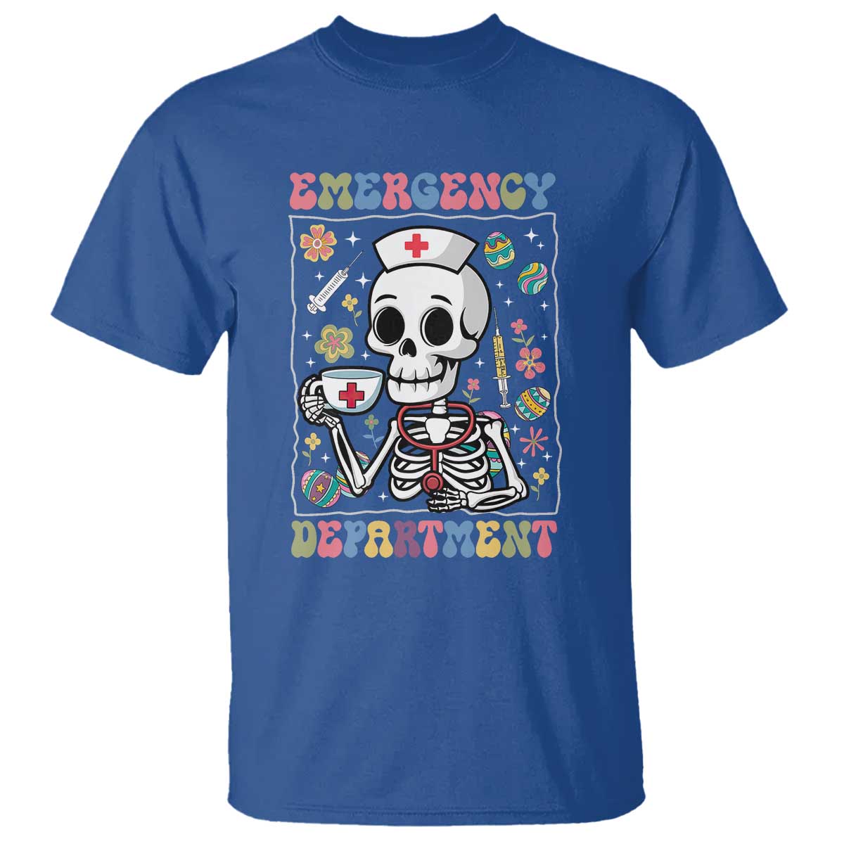 Emergency Department Skeleton Nurse Easter T Shirt ER Nursing Room