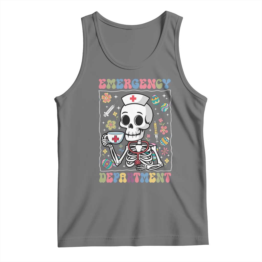Emergency Department Skeleton Nurse Easter Tank Top ER Nursing Room