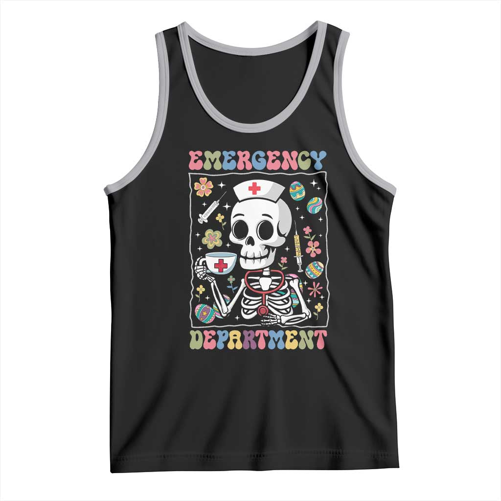 Emergency Department Skeleton Nurse Easter Tank Top ER Nursing Room