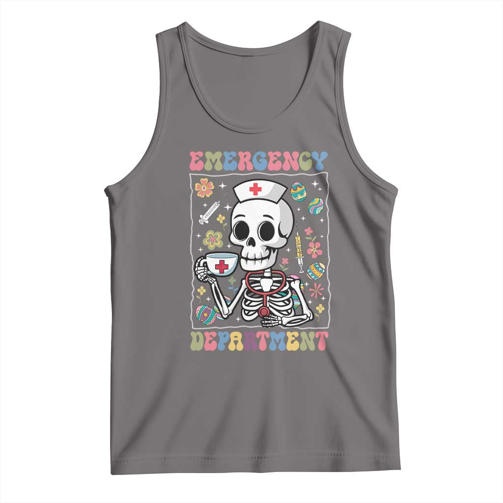Emergency Department Skeleton Nurse Easter Tank Top ER Nursing Room