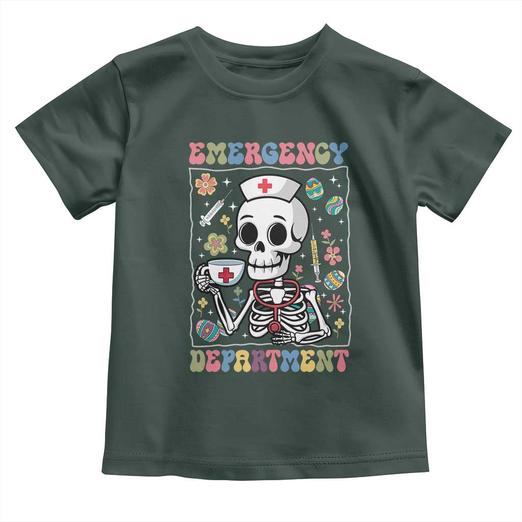 Emergency Department Skeleton Nurse Easter Toddler T Shirt ER Nursing Room