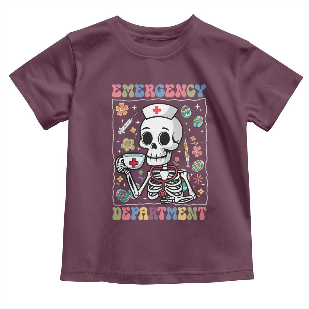 Emergency Department Skeleton Nurse Easter Toddler T Shirt ER Nursing Room