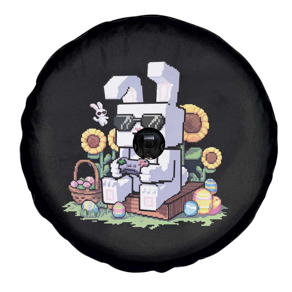 Pixel Art Gamer Bunny Easter Spare Tire Cover Cool Retro Gaming Vibes