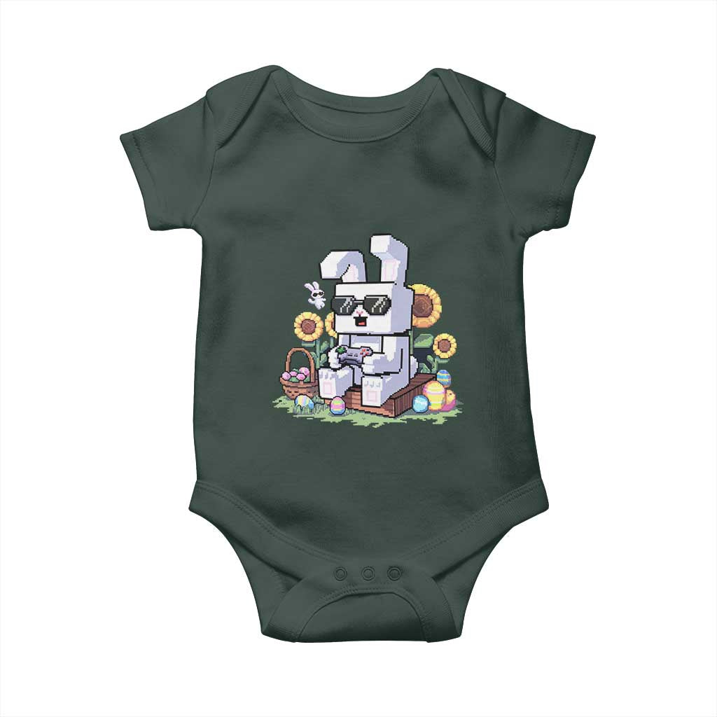 Pixel Art Gamer Bunny Easter Baby Onesie Cool Retro Gaming Vibes