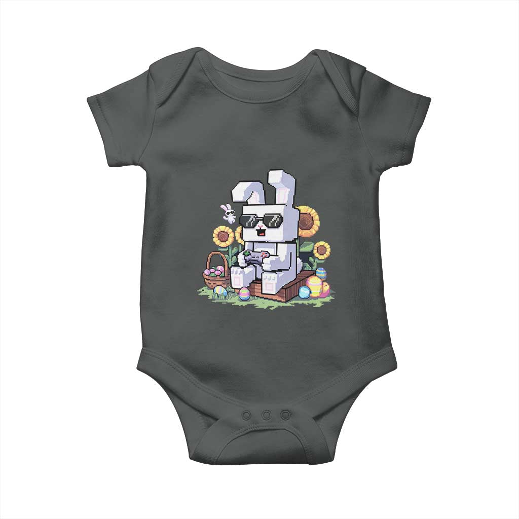Pixel Art Gamer Bunny Easter Baby Onesie Cool Retro Gaming Vibes