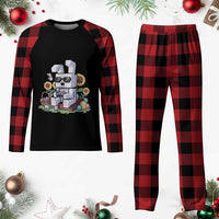 Pixel Art Gamer Bunny Easter Plaid Pajama Set Cool Retro Gaming Vibes - Wonder Print Shop