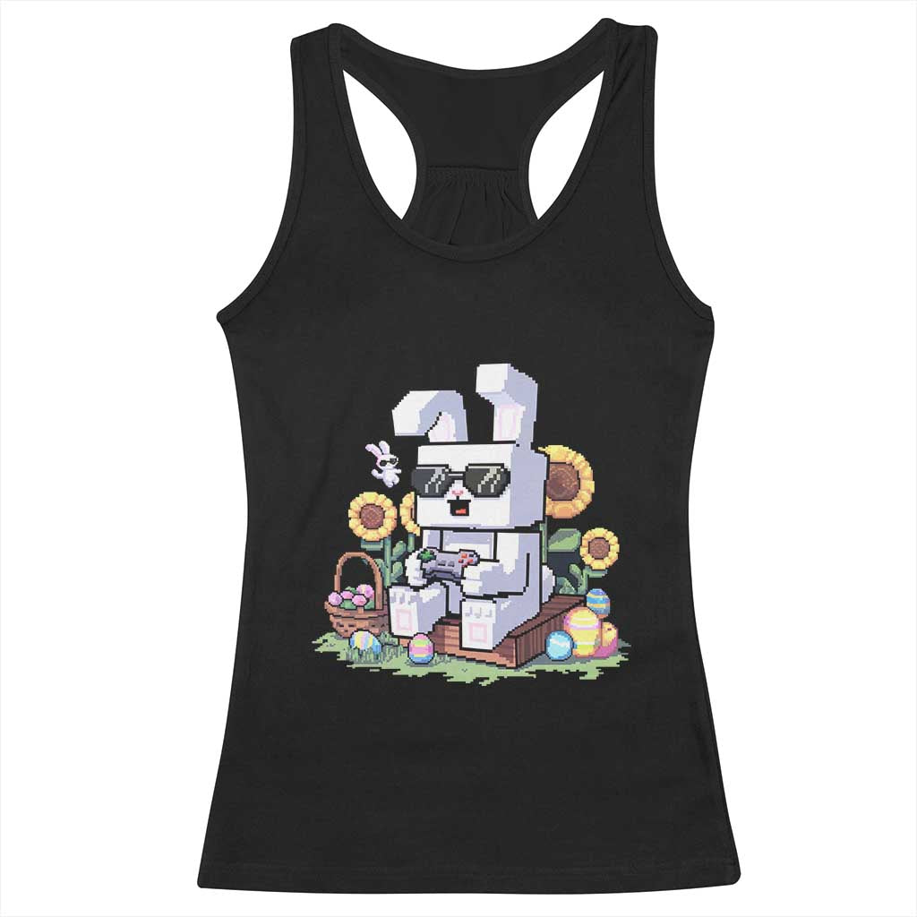 Pixel Art Gamer Bunny Easter Racerback Tank Top Cool Retro Gaming Vibes