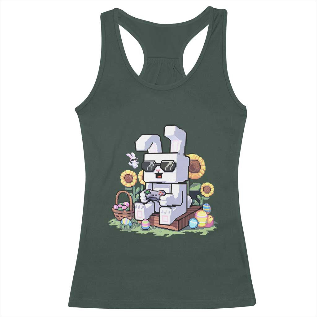 Pixel Art Gamer Bunny Easter Racerback Tank Top Cool Retro Gaming Vibes