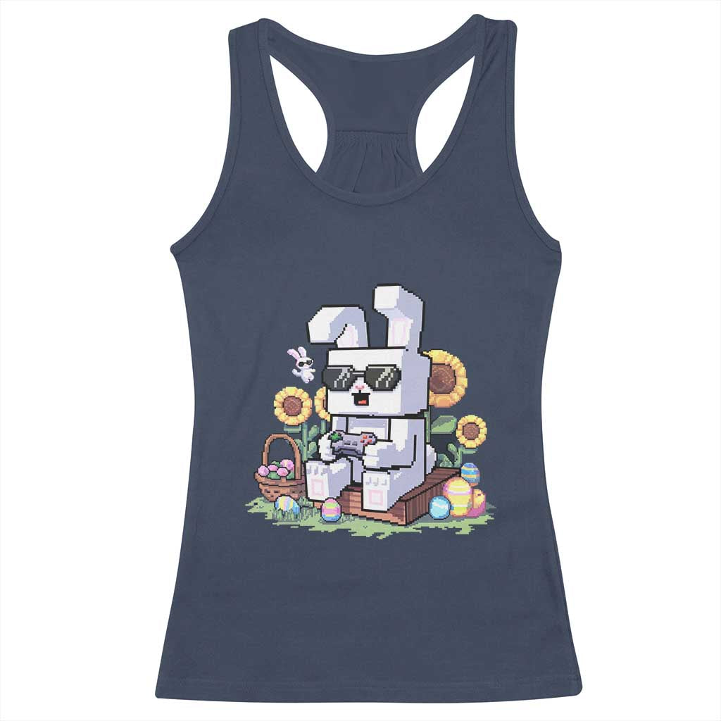 Pixel Art Gamer Bunny Easter Racerback Tank Top Cool Retro Gaming Vibes