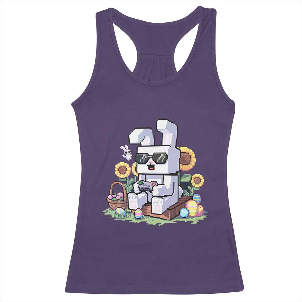 Pixel Art Gamer Bunny Easter Racerback Tank Top Cool Retro Gaming Vibes