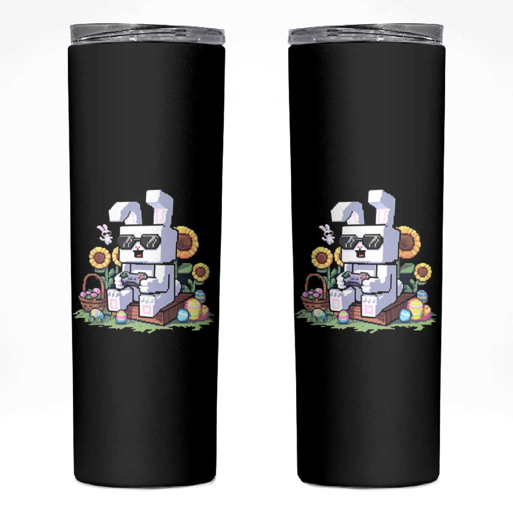 Pixel Art Gamer Bunny Easter Skinny Tumbler Cool Retro Gaming Vibes