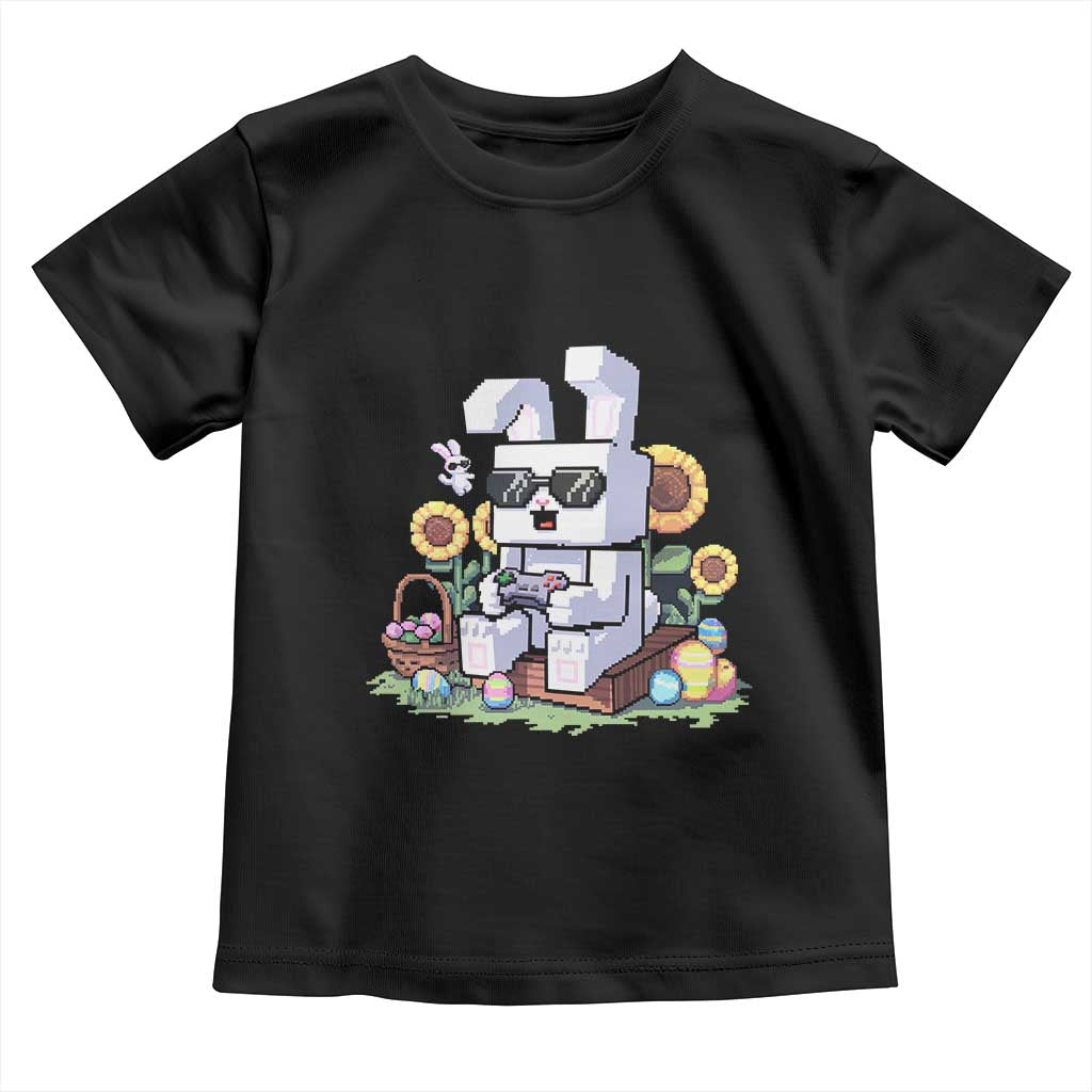 Pixel Art Gamer Bunny Easter Toddler T Shirt Cool Retro Gaming Vibes