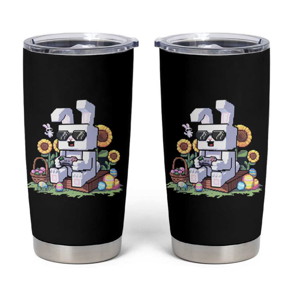 Pixel Art Gamer Bunny Easter Tumbler Cup Cool Retro Gaming Vibes