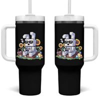Pixel Art Gamer Bunny Easter Tumbler With Handle Cool Retro Gaming Vibes