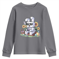 Pixel Art Gamer Bunny Easter Youth Sweatshirt Cool Retro Gaming Vibes