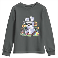 Pixel Art Gamer Bunny Easter Youth Sweatshirt Cool Retro Gaming Vibes