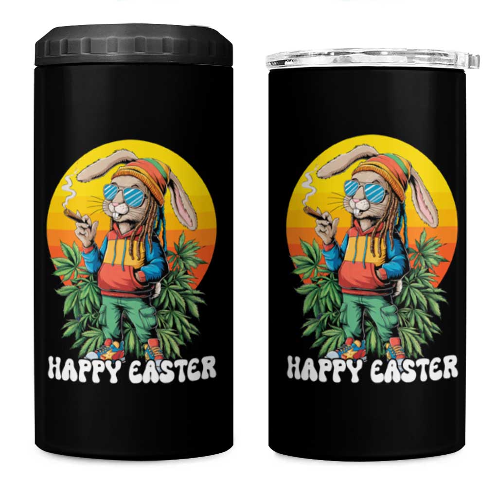 Happy 420 Easter 4 in 1 Can Cooler Tumbler Funny Bunny Smoking Weed