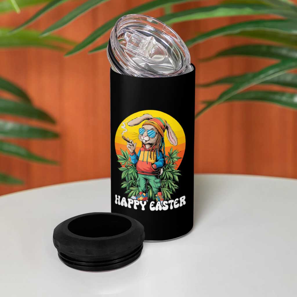 Happy 420 Easter 4 in 1 Can Cooler Tumbler Funny Bunny Smoking Weed