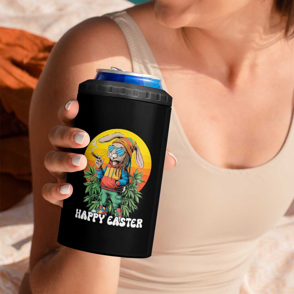 Happy 420 Easter 4 in 1 Can Cooler Tumbler Funny Bunny Smoking Weed