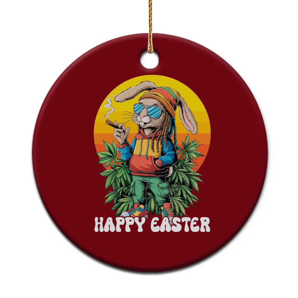 Happy 420 Easter Ceramic Ornament Funny Bunny Smoking Weed - Wonder Print Shop