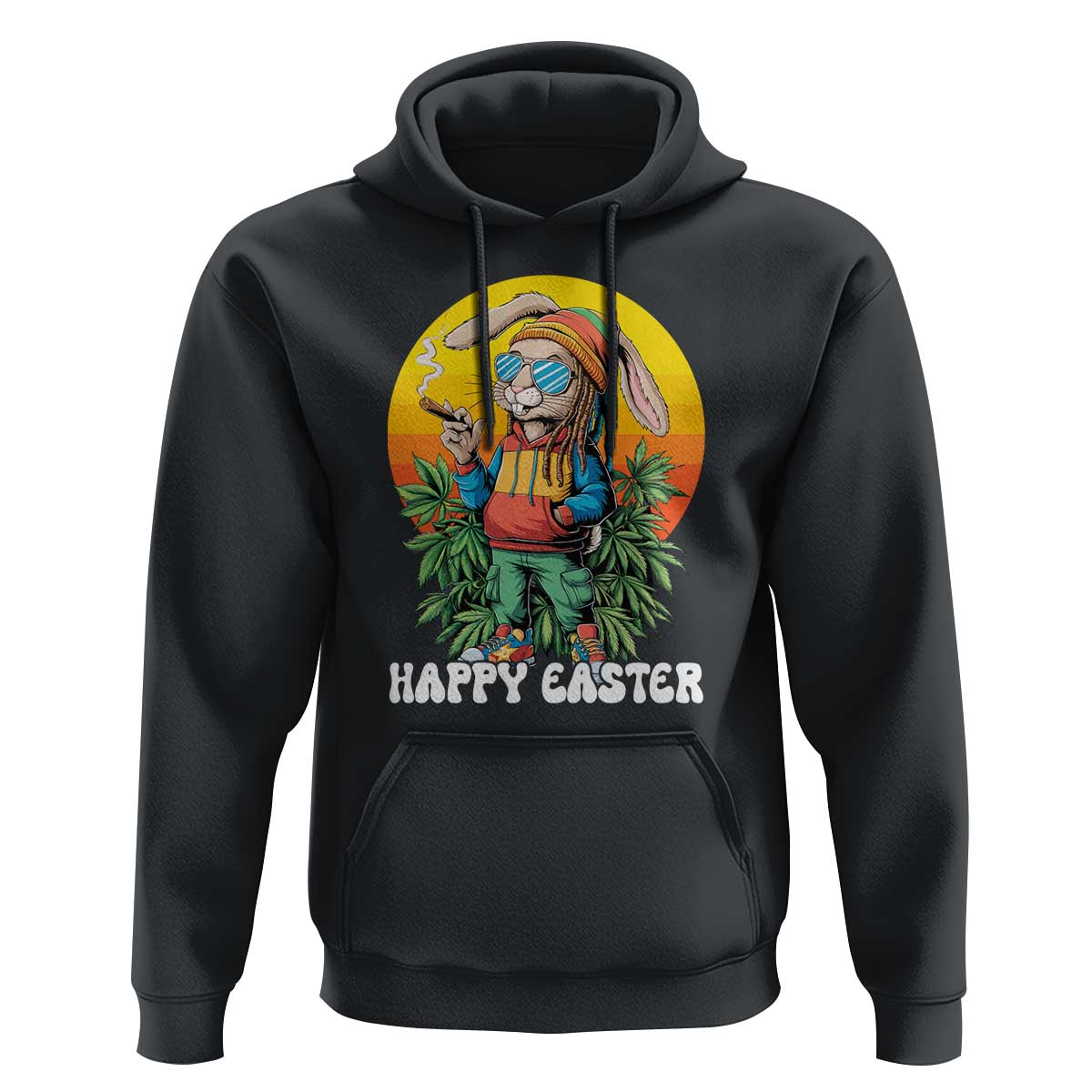 Happy 420 Easter Hoodie Funny Bunny Smoking Weed