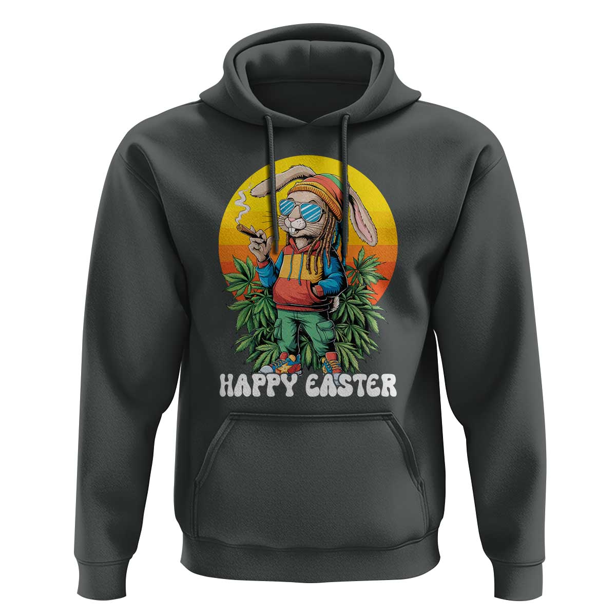 Happy 420 Easter Hoodie Funny Bunny Smoking Weed