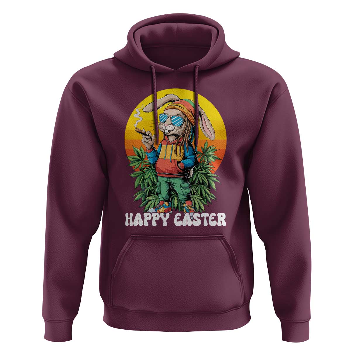 Happy 420 Easter Hoodie Funny Bunny Smoking Weed